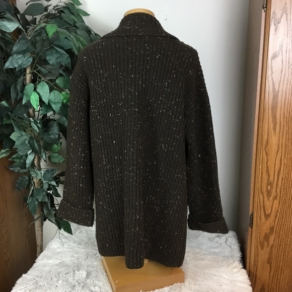 J.jill Med Petite open front heavy sweater brown - Picture 3 of 14